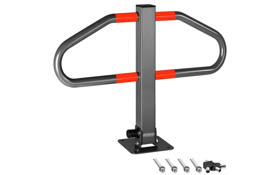 Parkeringsbarriere 2 Nøgler Foldbar Integreret Lås Stål Robust Parkeringsstolpe