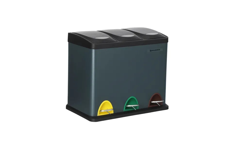 Pedalspand Til Affaldssortering - 3 Rum