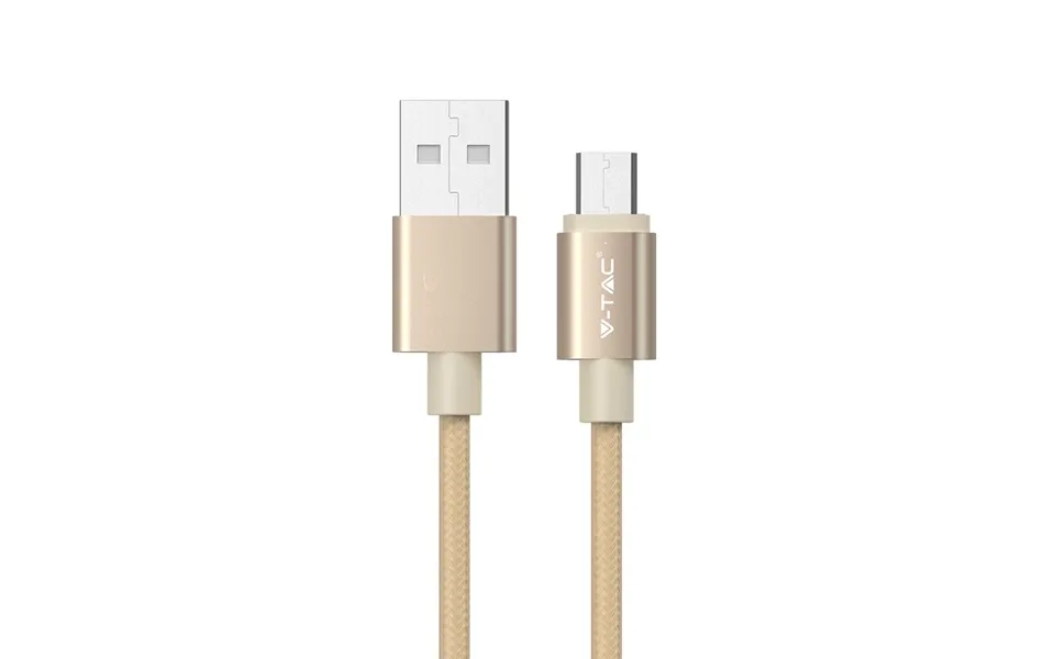 Microusb 1m Stofkabel - Guld, Microusb Til Usb-a