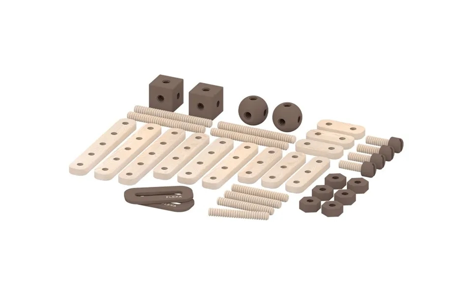 Byggesæt I Træ 36 Dele - Brun