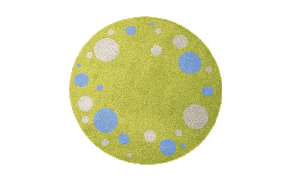 Rundt Grønt Tæppe Med Prikker - Ø 2 Meter