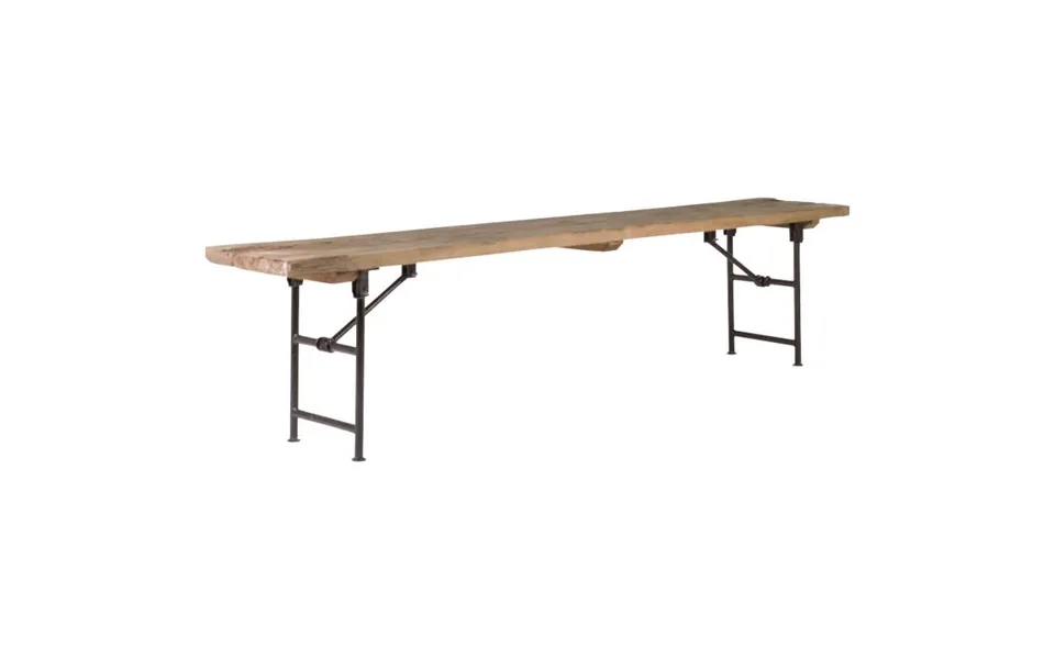 Bænk I Genbrugstræ Med Metalstel