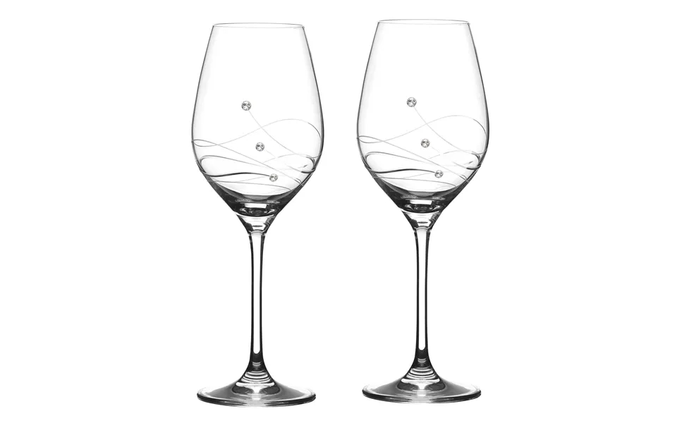 Clio Hvidvinsglas Med Swarovski Krystaller - 2 Stk.