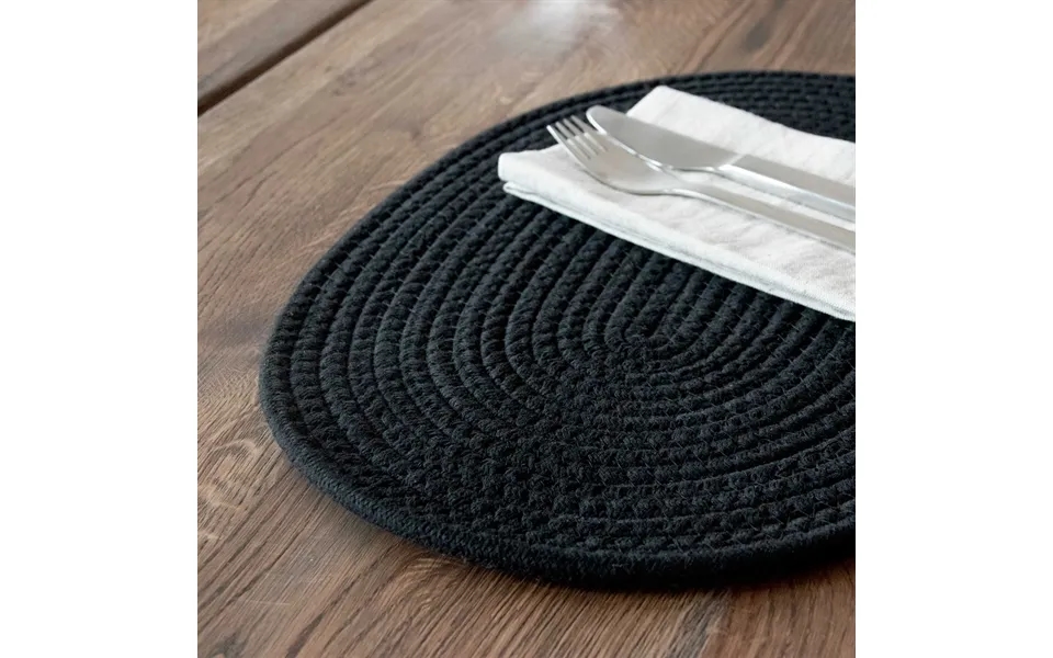 Dækkeserviet I Sort Snoet Bomuld