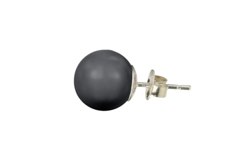 Klassisk Perleørering Med Perle I Crystal Black