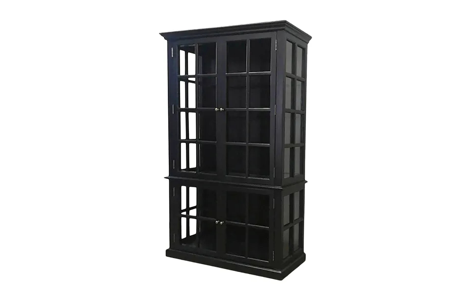 Marseille Vitrineskab Med 4 Låger I Sort