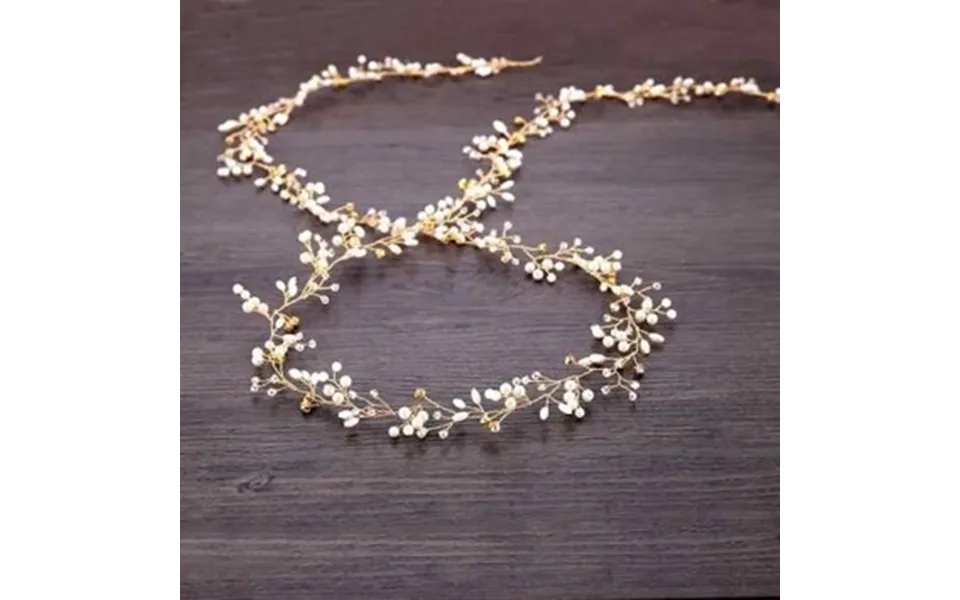 Perle Krystalbånd Til Håropsætning - Guld, Ekstra Lang