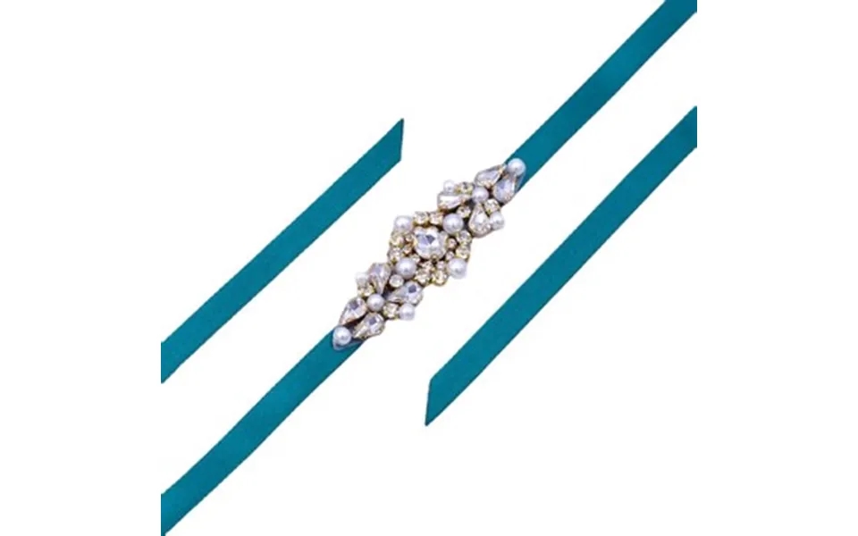 Satinbælte Med Sten Perler - Guld