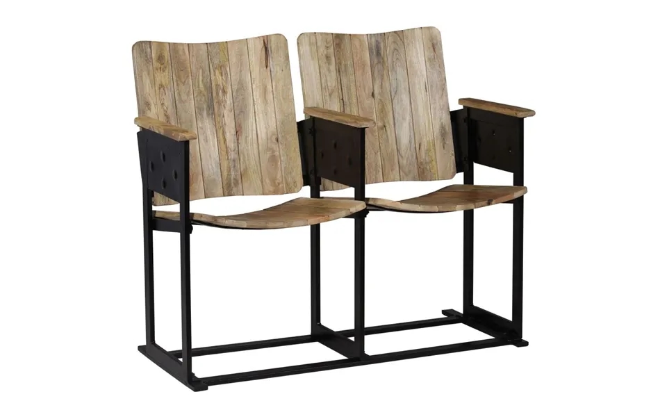 2-personers Bænk Massivt Mangotræ Og Stål