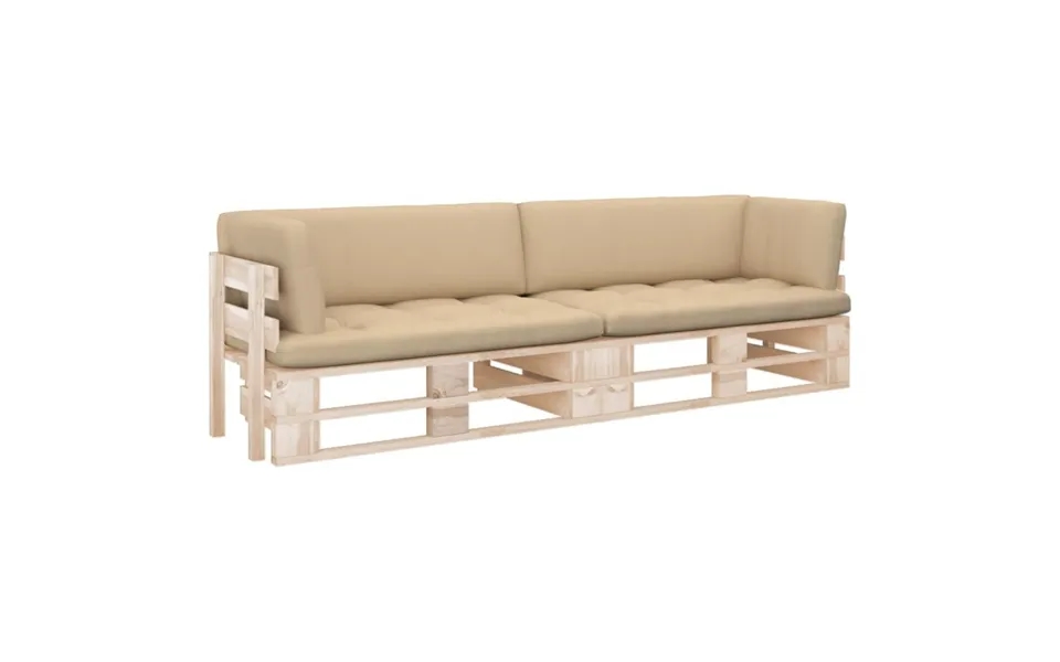 2-personers Pallesofa Med Hynder Imprægneret Fyrretræ