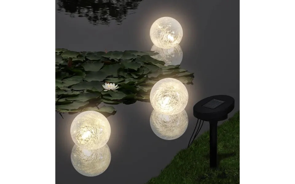 3 Soldrevne Led-lyskugler Til Havebassin