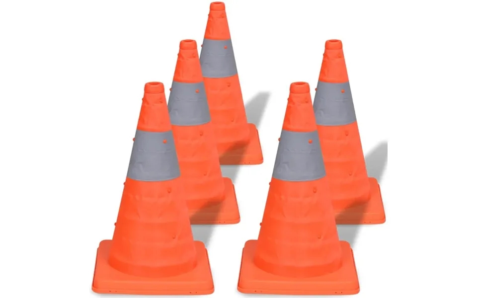 5 Sammenklappelige Trafikkegler 42 Cm
