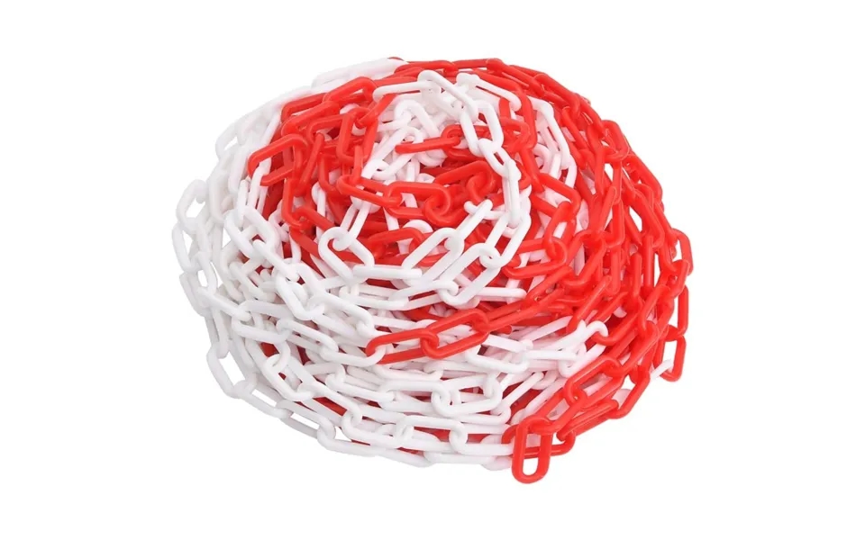 Advarselskæde 30 M Ø4 Mm Plastik Rød Og Hvid