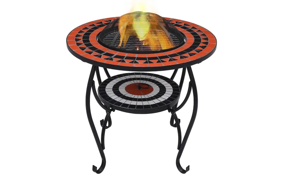 Bålfad Mosaik 68 Cm Keramik Terracottafarvet Og Hvid