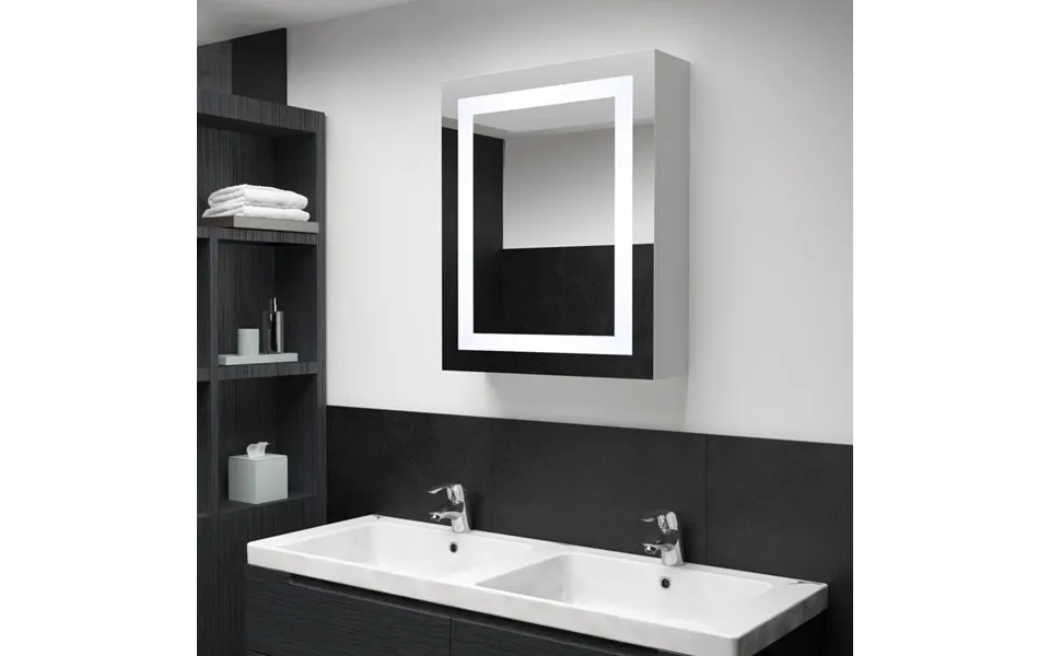 Badeværelsesskab Med Spejl Led-lys 50x13x70 Cm