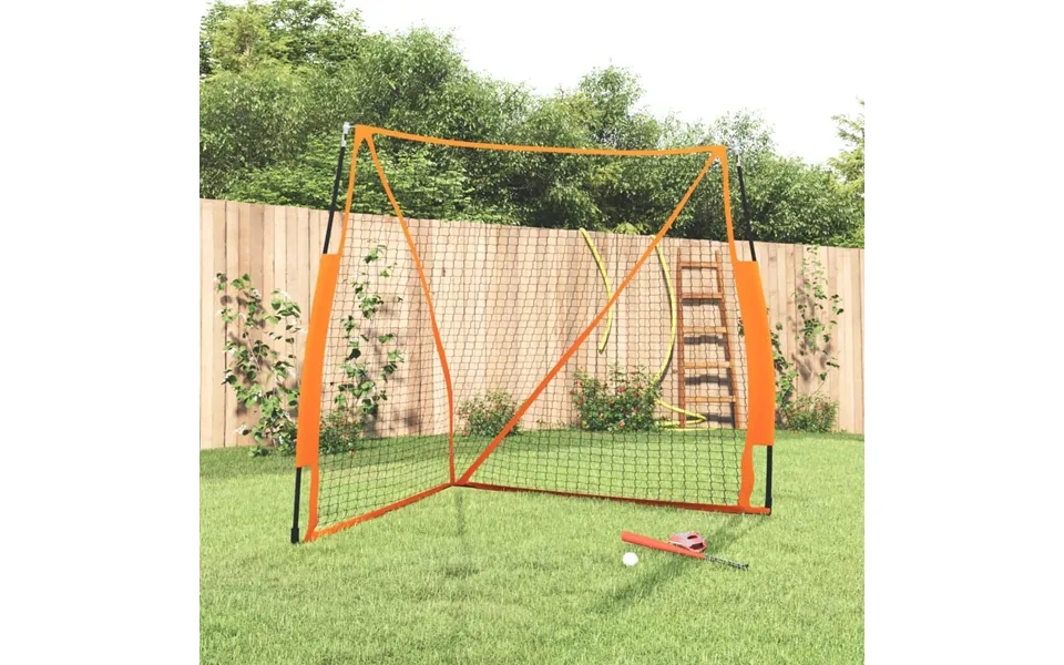 Bærbart Baseballnet 183x182x183 Cm Polyester Stål Sort Orange