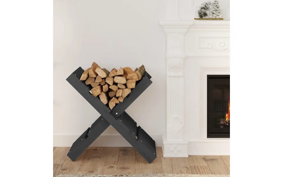 Brændestativ 47x39,5x48 Cm Massivt Fyrretræ Grå