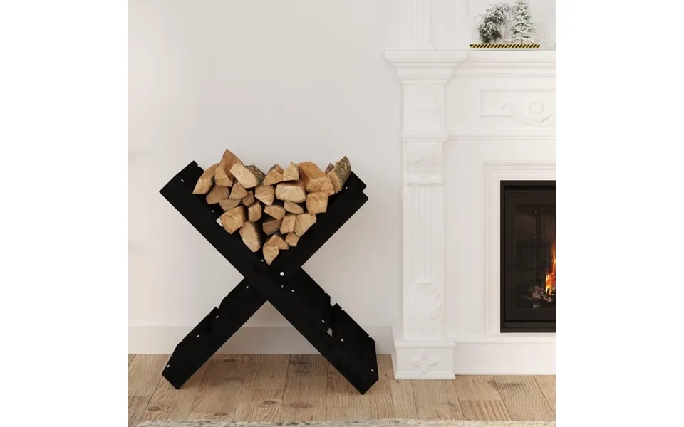Brændestativ 47x39,5x48 Cm Massivt Fyrretræ Sort