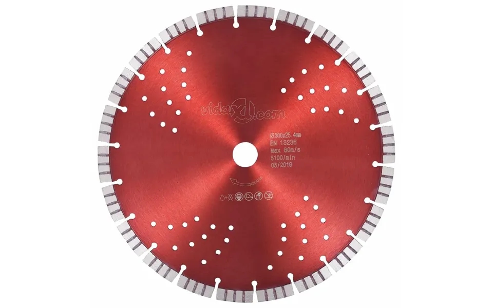 Diamantskæreskive Med Turbofunktion Og Huller 300 Mm Stål