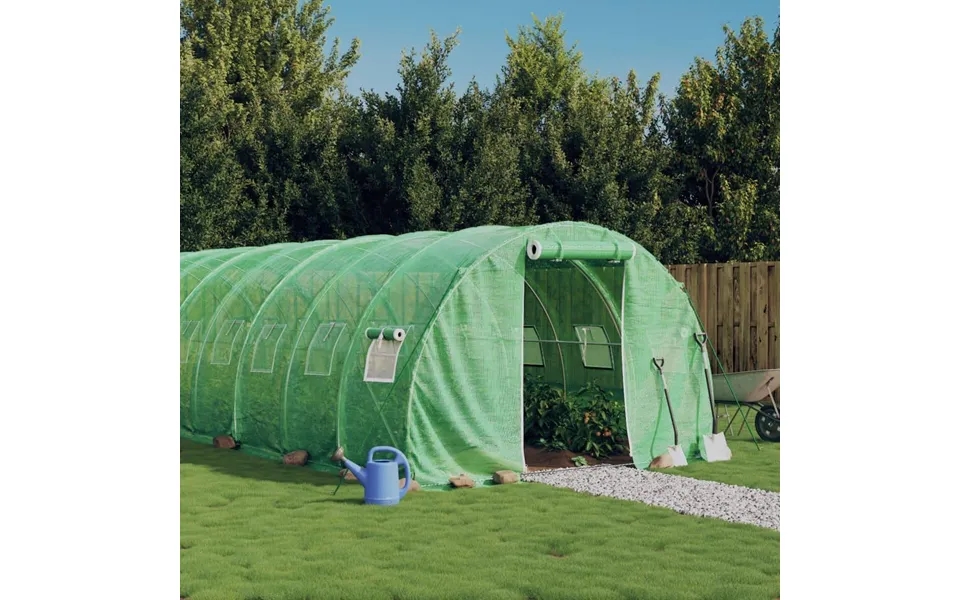 Drivhus Med Stålstel 18 M 6x3x2 M Grøn