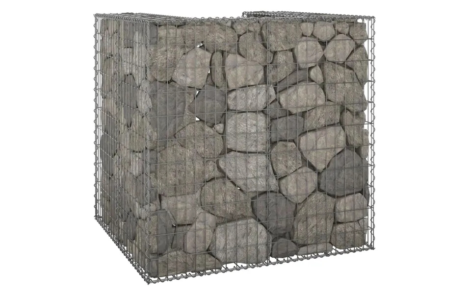 Gabionvæg Til Affaldsspand 110x100x110 Cm Galvaniseret Stål