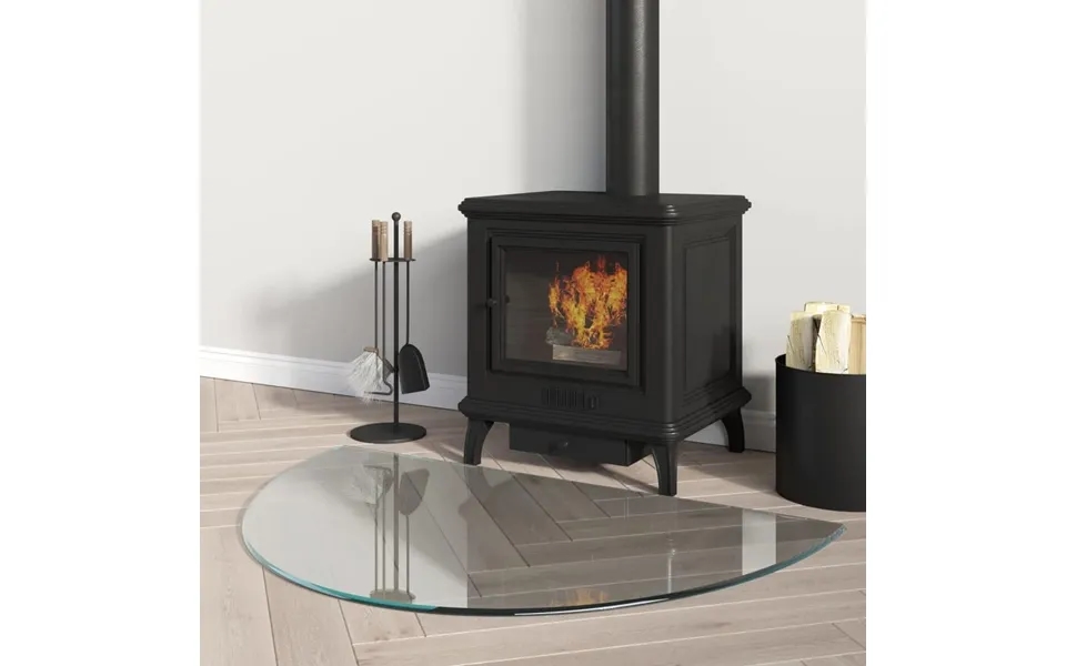 Glasplade Til Pejs 800x500 Mm Halvrund