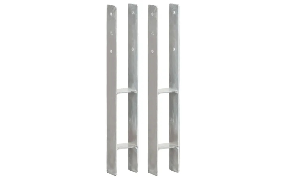 Hegnspløkker 2 Stk. 8x6x60 Cm Galvaniseret Stål Sølvfarvet