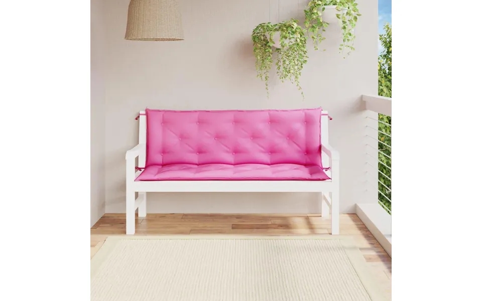 Hynder Til Havebænk 2 Stk. 2 Stk. 150x50x7 Cm Stof Pink