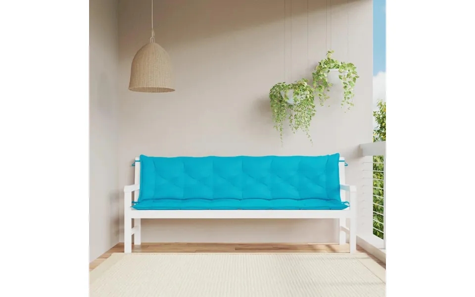 Hynder Til Havebænk 2 Stk. 200x50x7 Cm Stof Turkis