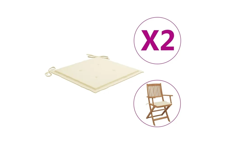 Hynder Til Havestol 2 Stk. 40x40x4 Cm Stof Cremefarvet