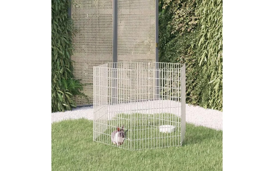 Kæledyrsindhegning 54x80 Cm 6 Paneler Galvaniseret Jern