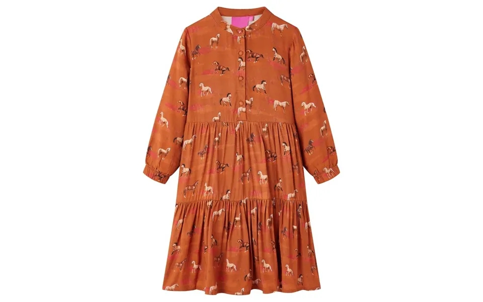 Kjole Til Børn Str. 140 Cognacfarvet