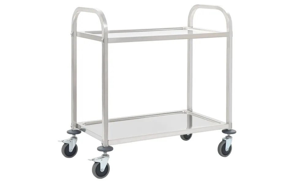 Køkkenvogn Med 2 Hylder 96,5x55x90 Cm Rustfrit Stål