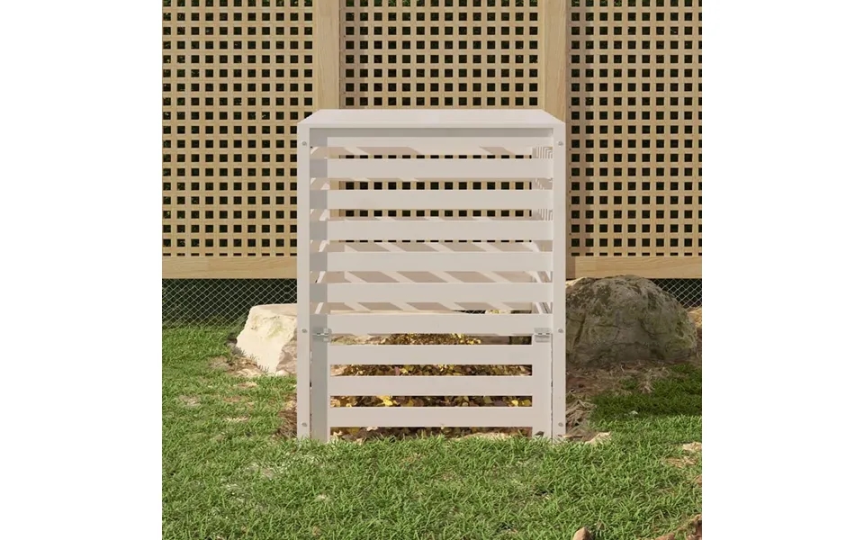 Kompostbeholder 82,5x82,5x99,5 Cm Massivt Fyrretræ Hvid