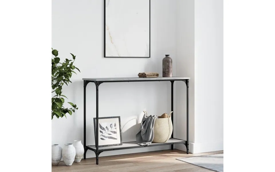 Konsolbord 101x30,5x75 Cm Konstrueret Træ Grå Sonoma-eg
