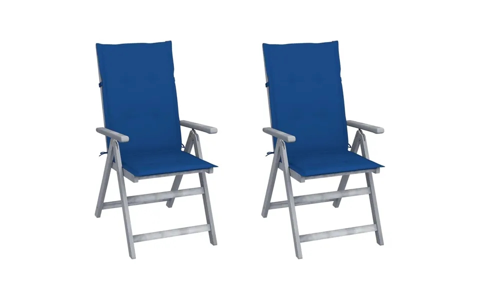 Lænestole Til Haven 2 Stk. Med Hynder Massivt Akacietræ