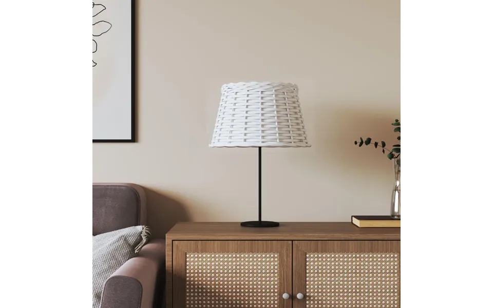 Lampeskærm Ø38x23 Cm Flet Hvid