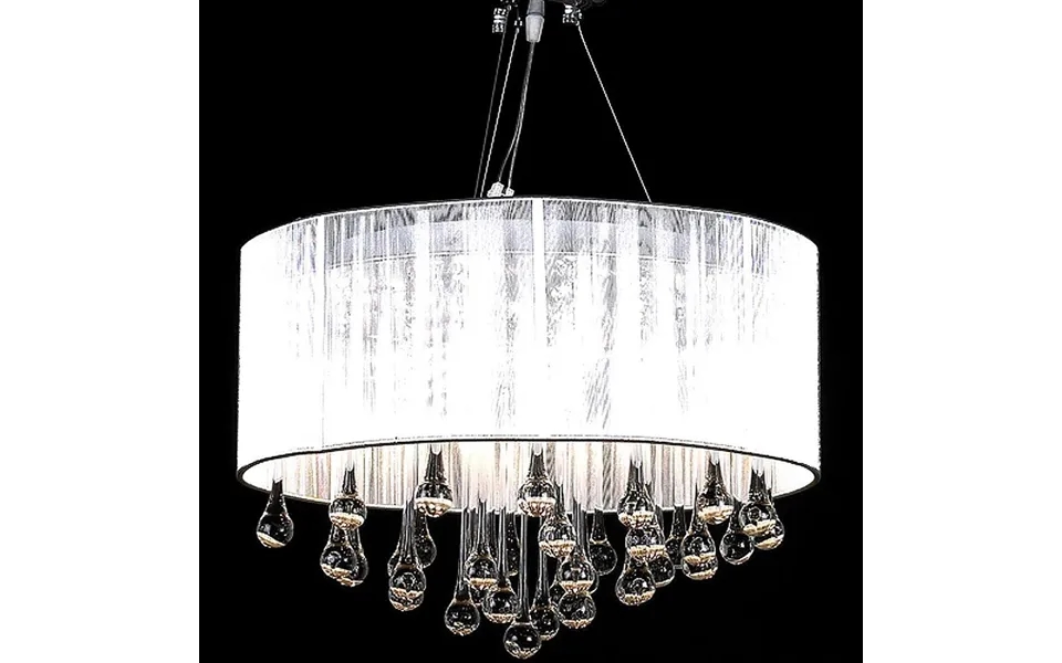 Lysekrone Med 85 Krystaller Hvid