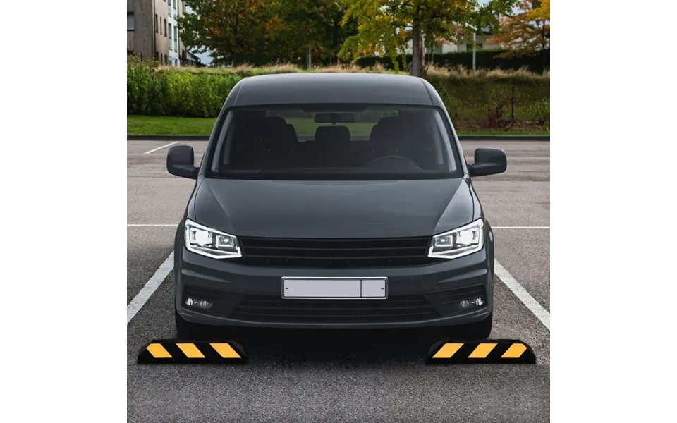 Parkeringsklodser Med Refleks 2 Stk. 56x15x10 Cm Gummi