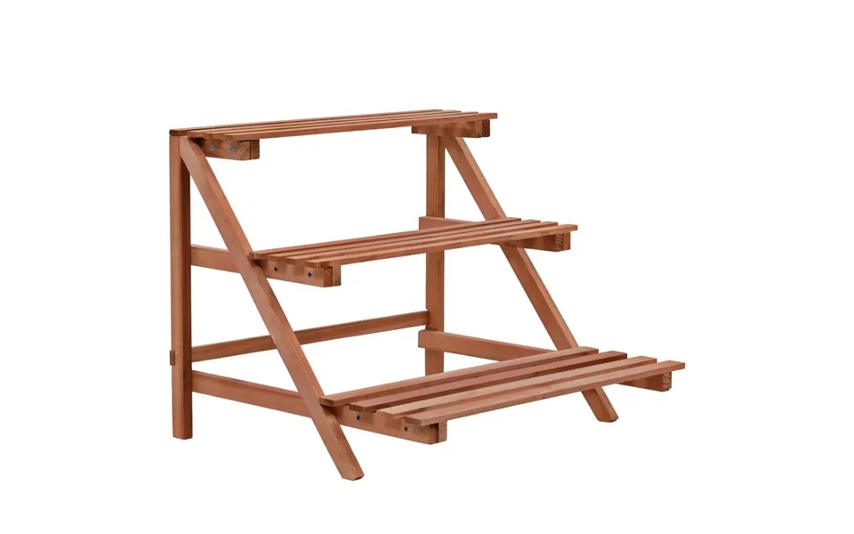 Plantestativ I 3 Niveauer Cedertræ 48 X 45 X 40 Cm