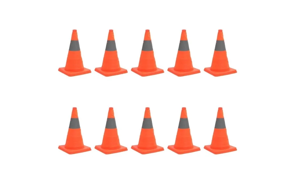 Pop-up-trafikkegle 10 Stk. 42 Cm
