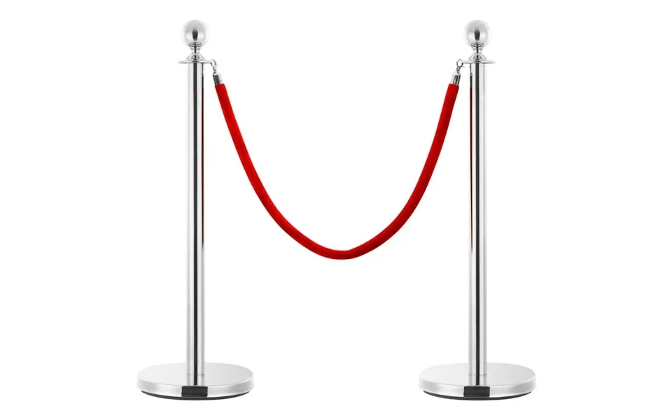 Reb Til Afspærringsstolper Fløjl Rød Og Sølvfarvet