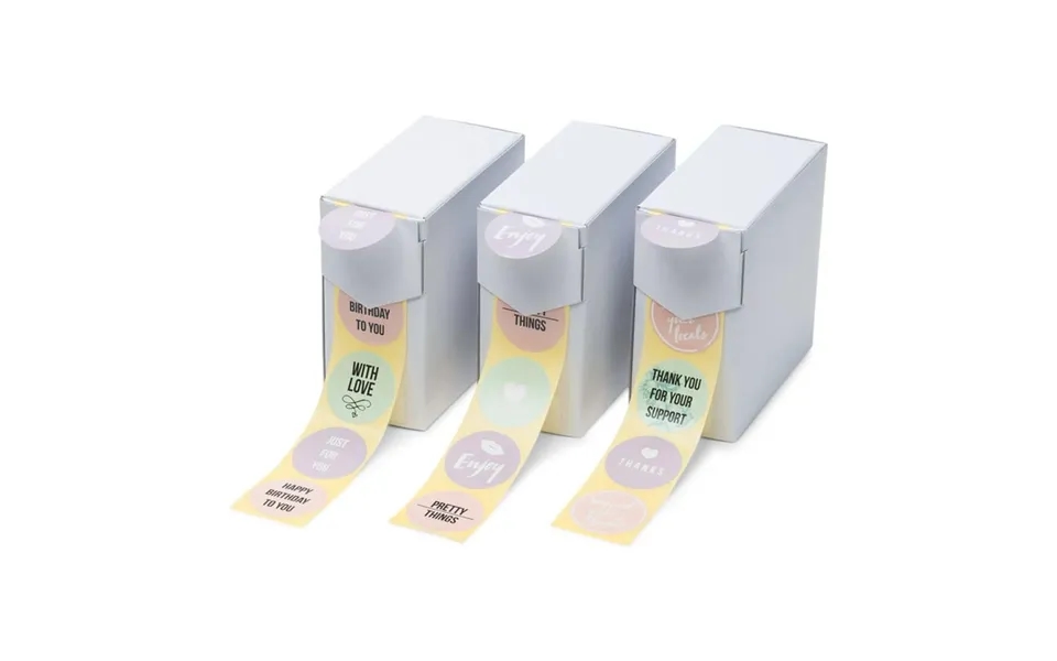 Rillprint Gavemærker 250 Stk. X 3 Ruller Pastelfarver