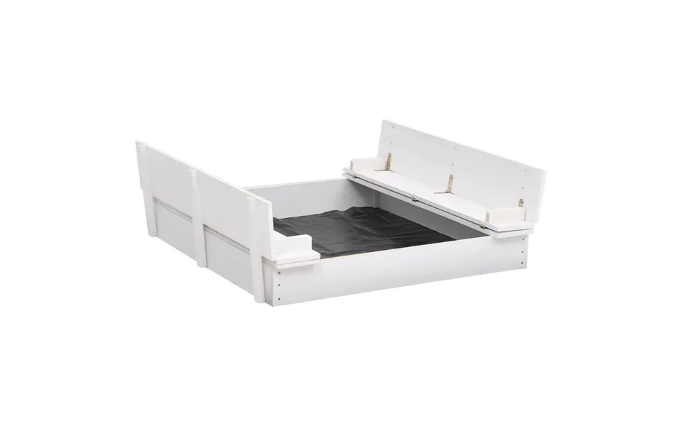Sandkasse 95x90x15 Cm Fyrretræ Hvid