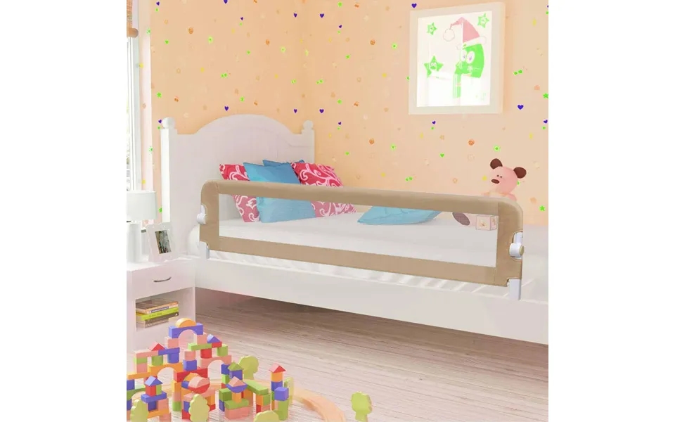 Sengegelænder Til Barneseng 180 X 42 Cm Polyester Gråbrun
