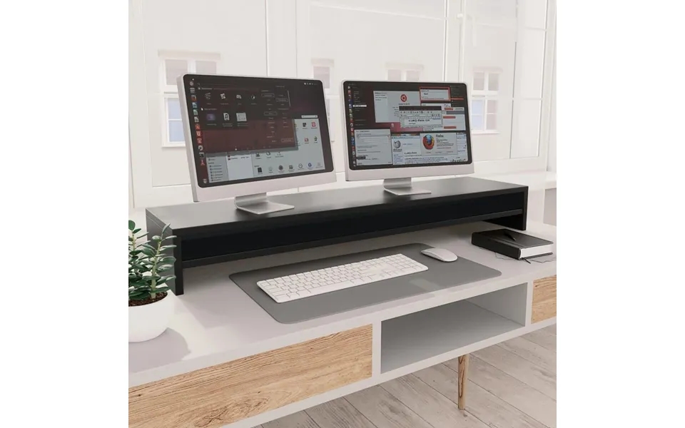 Skærmstander 100x24x13 Cm Konstrueret Træ Sort