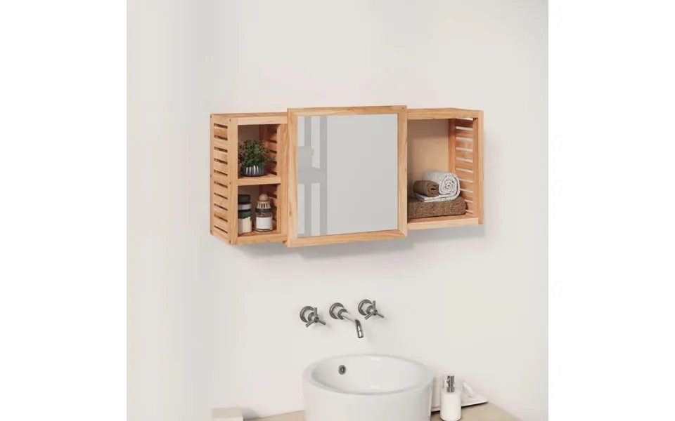 Spejlskab 80x17x34 Cm Massivt Valnøddetræ
