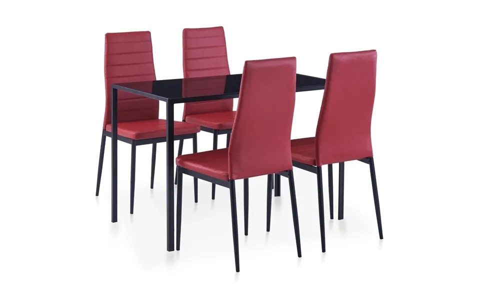 Spisebordssæt I 5 Dele Vinrød