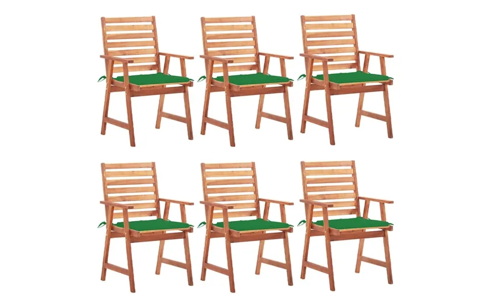 Spisebordsstole Til Haven 6 Stk. Med Hynder Massivt Akacietræ