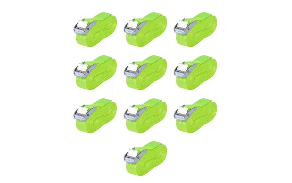 Surringsbånd 10 Stk. 0,25 Ton 5 M X 25 Mm Fluorescerende Grøn